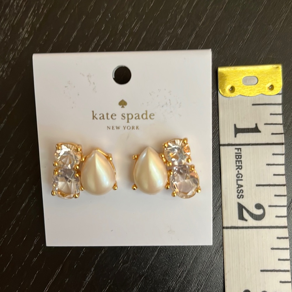 NWT Kate Spade | Faux pearl/diamond post earrings | OS - Picture 2 of 4